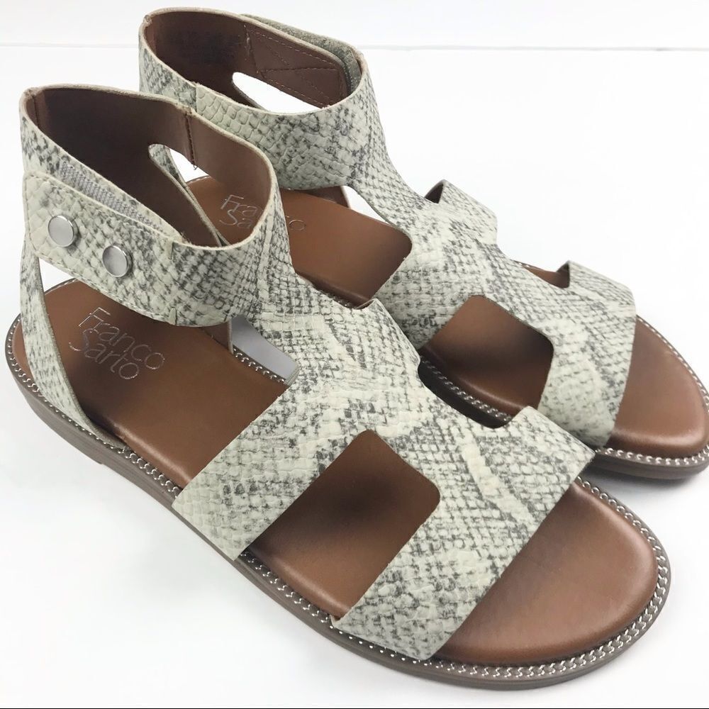 Franco Sarto Women’s Genevia Snakeskin Sandals Size 8.5